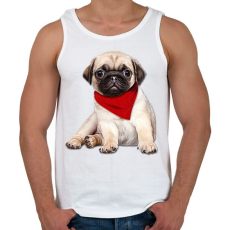 PRINTFASHION Mopsz póló - Férfi atléta - Fehér