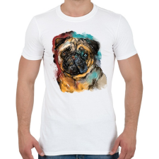 PRINTFASHION mopsz portré - Férfi póló - Fehér férfi póló