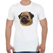 PRINTFASHION Mopsz - Pug - Férfi póló - Fehér férfi póló