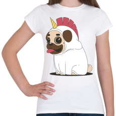 PRINTFASHION Mopsz unikornis - Női póló - Fehér