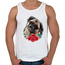 PRINTFASHION Mopsz virággal - Férfi atléta - Fehér atléta, trikó