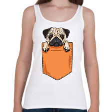 PRINTFASHION Mopsz zsebminta - Női atléta - Fehér női trikó