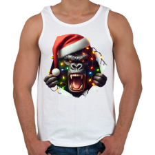 PRINTFASHION Morcos karácsonyi party gorilla - Férfi atléta - Fehér atléta, trikó