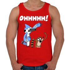 PRINTFASHION Mordecai és Rigby - Férfi atléta - Piros atléta, trikó