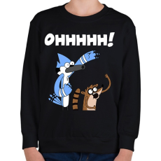 PRINTFASHION Mordecai és Rigby - Gyerek pulóver - Fekete