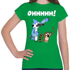 PRINTFASHION Mordecai és Rigby - Női póló - Zöld női póló