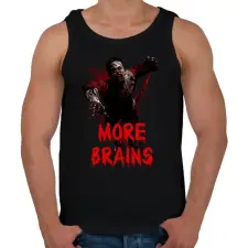 PRINTFASHION More Brains - Férfi atléta - Fekete atléta, trikó