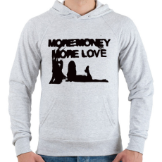 PRINTFASHION More Money More Love - Férfi kapucnis pulóver - Sport szürke