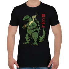 PRINTFASHION Morning Godzilla - Férfi póló - Fekete férfi póló