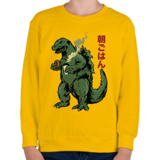 PRINTFASHION Morning Godzilla - Gyerek pulóver - Sárga gyerek pulóver, kardigán