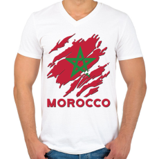 PRINTFASHION Morocco Marokkó - Férfi V-nyakú póló - Fehér