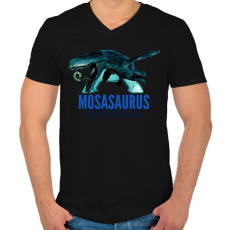 PRINTFASHION MOSASAURUS - Férfi V-nyakú póló - Fekete