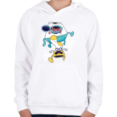 PRINTFASHION Mosógép vs. Zokni - Gyerek kapucnis pulóver - Fehér