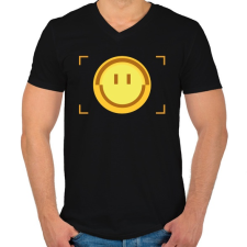 PRINTFASHION Mosoly keresés - Férfi V-nyakú póló - Fekete férfi póló