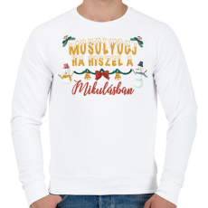 PRINTFASHION Mosolyogj, ha hiszel - Férfi pulóver - Fehér