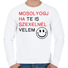 PRINTFASHION Mosolyogj ha te is - Férfi pulóver - Fehér férfi pulóver, kardigán