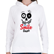 PRINTFASHION Mosolyogj - Női kapucnis pulóver - Fehér