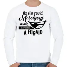 PRINTFASHION Mosolyogj vicces - Férfi pulóver - Fehér férfi pulóver, kardigán