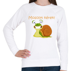 PRINTFASHION Mosolyt kérek - Női pulóver - Fehér