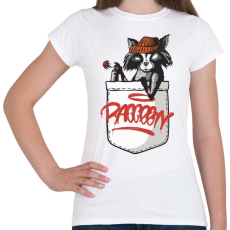 PRINTFASHION Mosómedve a zsebben - Női póló - Fehér