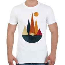 PRINTFASHION Mosómedve és hegyek - Férfi póló - Fehér férfi póló