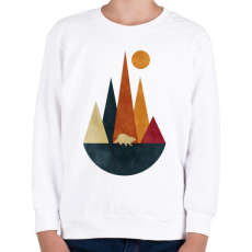 PRINTFASHION Mosómedve és hegyek - Gyerek pulóver - Fehér