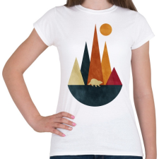 PRINTFASHION Mosómedve és hegyek - Női póló - Fehér női póló