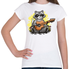 PRINTFASHION Mosómedve gitárral - Női póló - Fehér női póló
