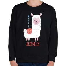 PRINTFASHION Most leköpnélek - Antiszoc láma - Gyerek pulóver - Fekete