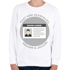 PRINTFASHION Most már hivatalos, megvan a jogsim! - Gyerek pulóver - Fehér gyerek pulóver, kardigán