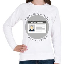 PRINTFASHION Most már hivatalos, megvan a jogsim! - Női pulóver - Fehér női pulóver, kardigán