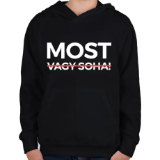 PRINTFASHION Most vagy Soha! - Tisza - Gyerek kapucnis pulóver - Fekete