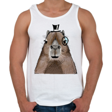 PRINTFASHION Mösziő Capybara - Férfi atléta - Fehér atléta, trikó