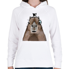 PRINTFASHION Mösziő Capybara - Női kapucnis pulóver - Fehér