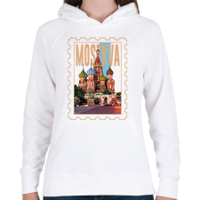 PRINTFASHION Moszkva - Női kapucnis pulóver - Fehér női pulóver, kardigán