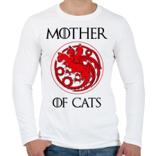 PRINTFASHION Mother of Cats - Férfi hosszú ujjú póló - Fehér férfi póló