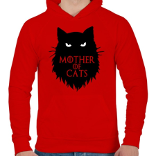 PRINTFASHION Mother of cats  - Férfi kapucnis pulóver - Piros férfi pulóver, kardigán