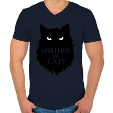 PRINTFASHION Mother of cats  - Férfi V-nyakú póló - Sötétkék férfi póló