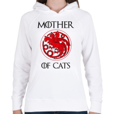 PRINTFASHION Mother of Cats - Női kapucnis pulóver - Fehér