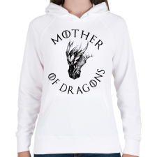 PRINTFASHION Mother of dragons - Női kapucnis pulóver - Fehér női pulóver, kardigán