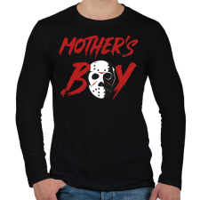 PRINTFASHION Mother's boy - Férfi hosszú ujjú póló - Fekete férfi póló