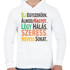 PRINTFASHION Motiváció - Férfi kapucnis pulóver - Fehér férfi pulóver, kardigán