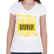 PRINTFASHION Motivációs felirat edzéshez - Női V-nyakú póló - Fehér