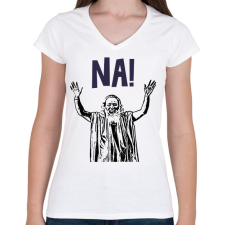 PRINTFASHION Motivációs üzenet - Női V-nyakú póló - Fehér női póló