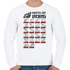 PRINTFASHION MOTO GP VERSENYNAPTÁR 2025 - Férfi pulóver - Fehér férfi pulóver, kardigán