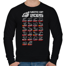 PRINTFASHION MOTO GP VERSENYNAPTÁR 2025 - Férfi pulóver - Fekete