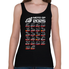 PRINTFASHION MOTO GP VERSENYNAPTÁR 2025 - Női atléta - Fekete női trikó