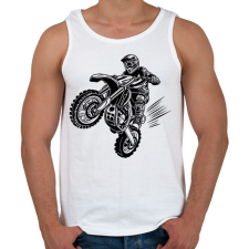 PRINTFASHION motocross - Férfi atléta - Fehér atléta, trikó