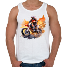 PRINTFASHION Motocross - Férfi atléta - Fehér
