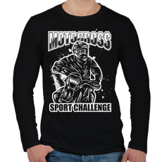 PRINTFASHION Motocross - Férfi hosszú ujjú póló - Fekete